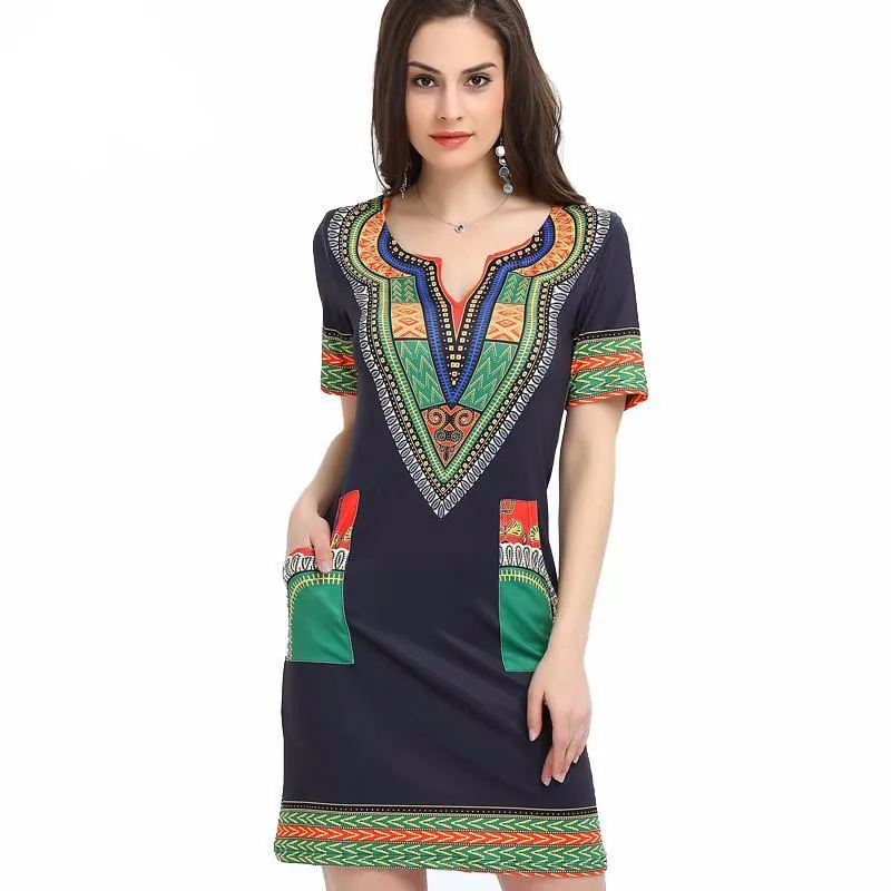 2017 Summer Sexy Print Boho Dresses