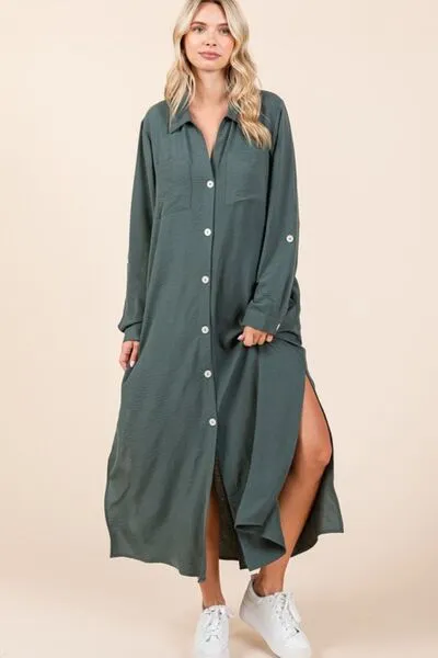 Airflow Button Down Maxi Dress