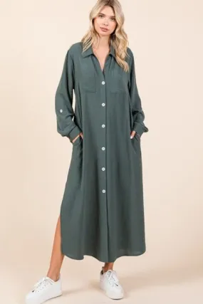 Airflow Button Down Maxi Dress