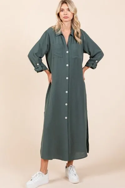 Airflow Button Down Maxi Dress