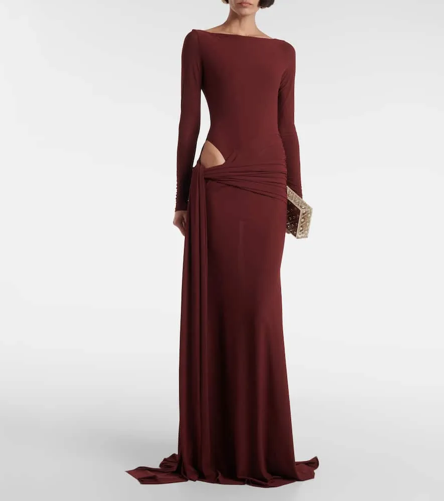 Alex Perry Draped cr√É¬™pe jersey gown