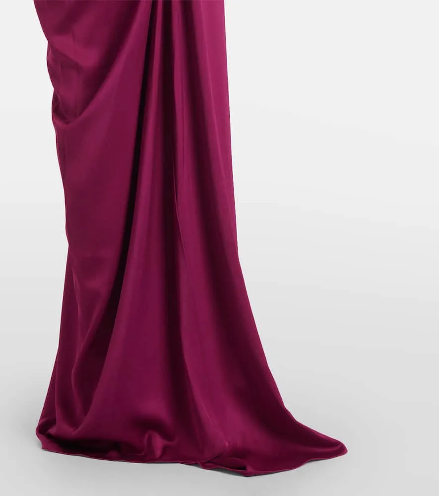 Alex Perry Draped satin cr√É¬™pe bustier gown