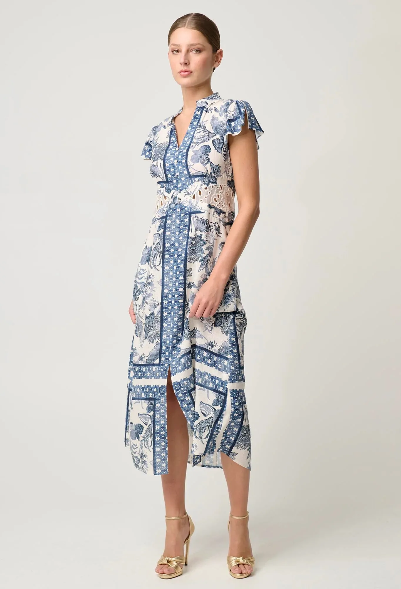 AMOYA LINEN VISCOSE DRESS | Ink Flè