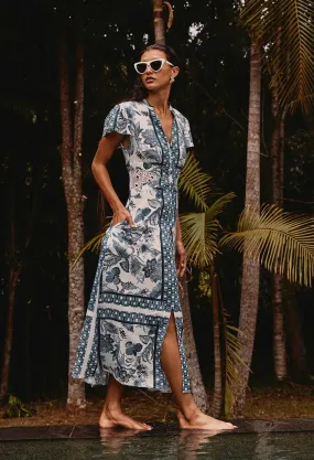AMOYA LINEN VISCOSE DRESS | Ink Flè