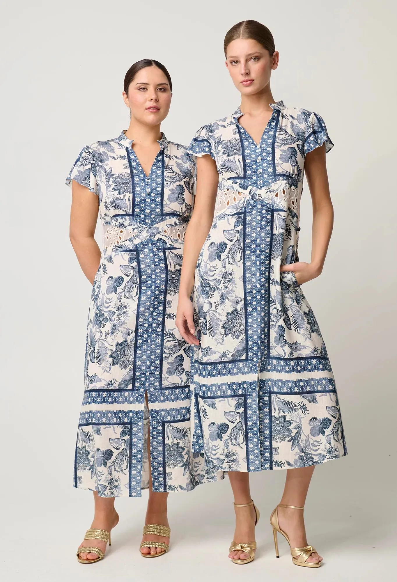 AMOYA LINEN VISCOSE DRESS | Ink Flè