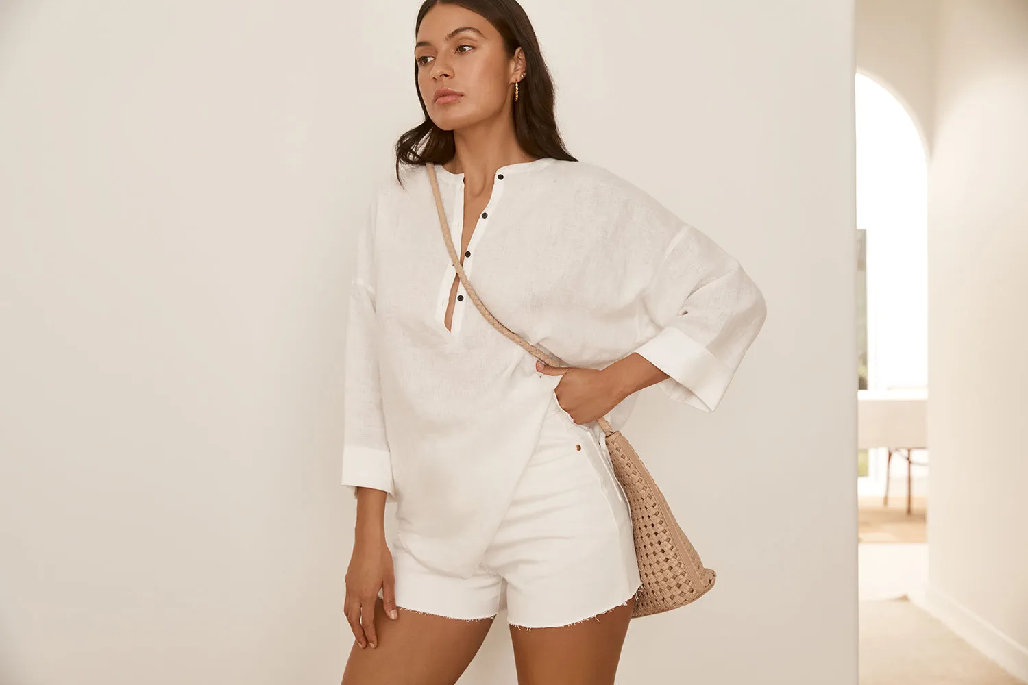 Ashlee Tunic Shirt - Ivory