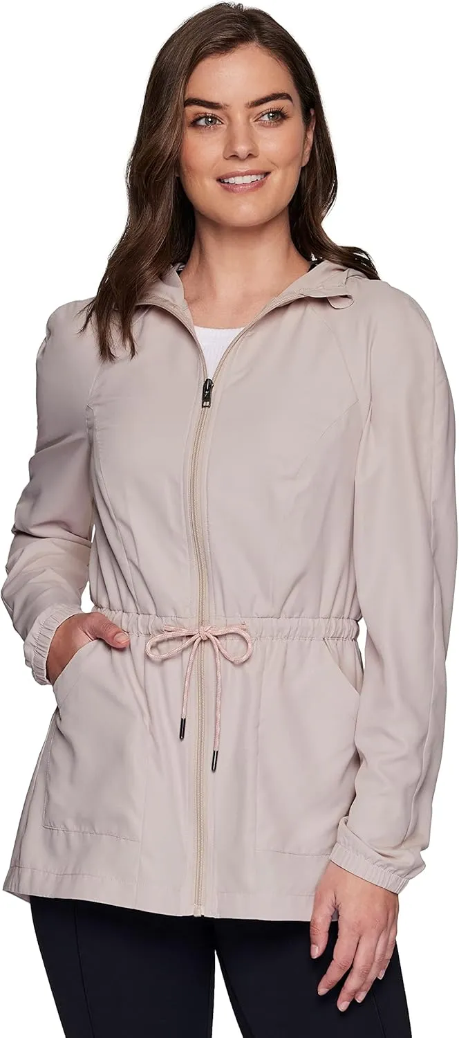 Avalanche Women's Rain Coat Soft Shell Hooded Trench Coat Jacket With Pockets