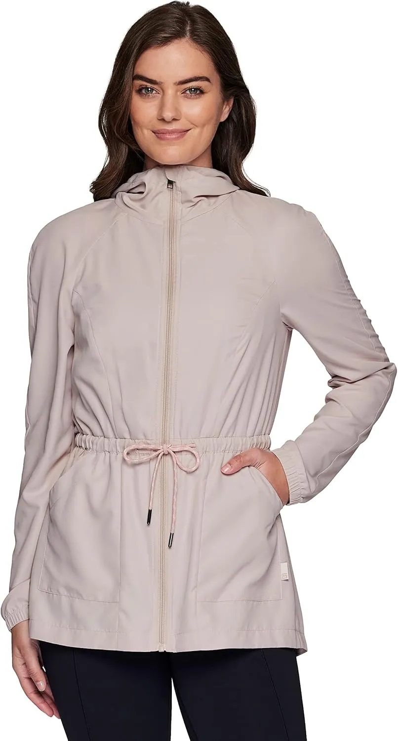 Avalanche Women's Rain Coat Soft Shell Hooded Trench Coat Jacket With Pockets