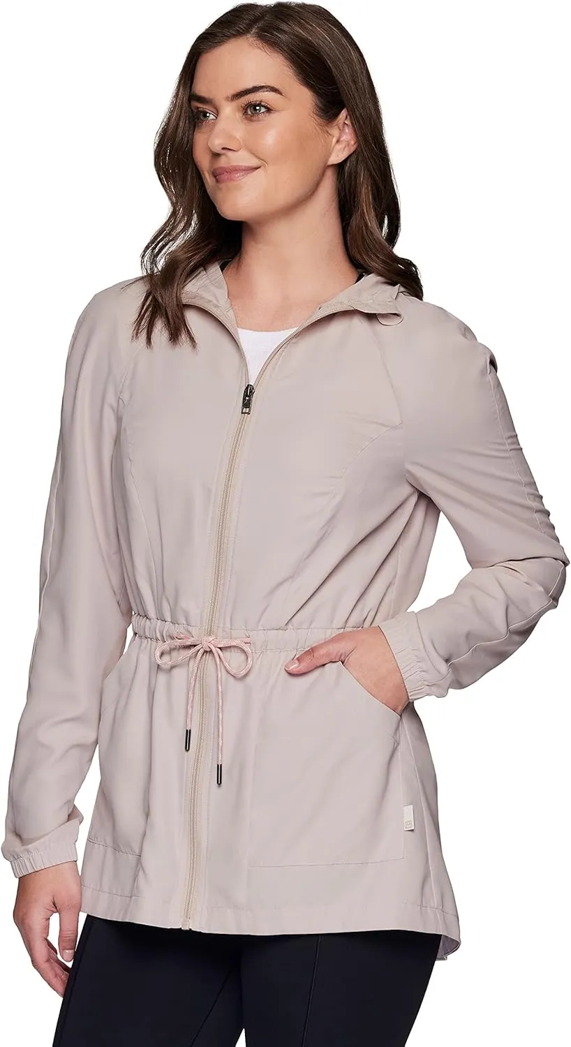 Avalanche Women's Rain Coat Soft Shell Hooded Trench Coat Jacket With Pockets