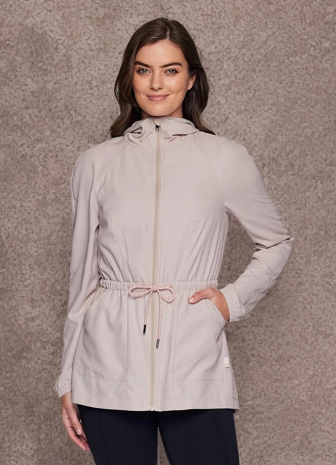 Avalanche Women's Rain Coat Soft Shell Hooded Trench Coat Jacket With Pockets