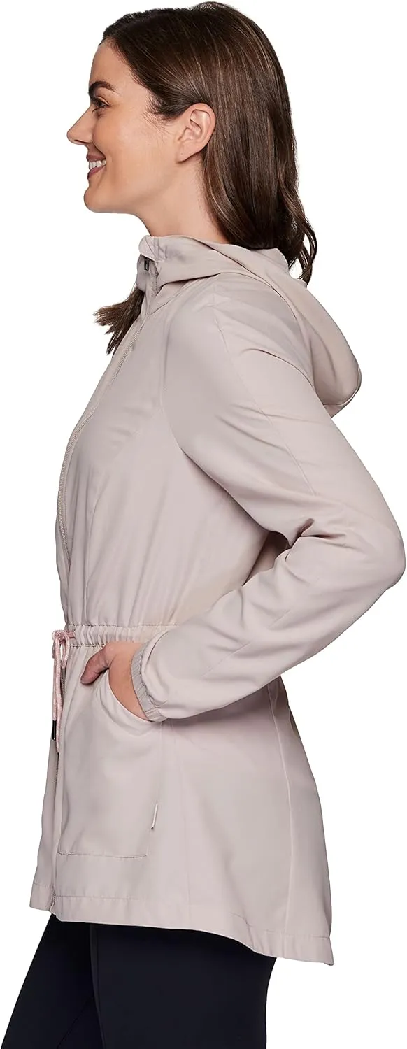 Avalanche Women's Rain Coat Soft Shell Hooded Trench Coat Jacket With Pockets