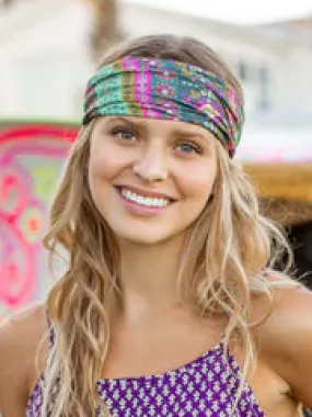 Boho Bandeau - Green Stripe Print