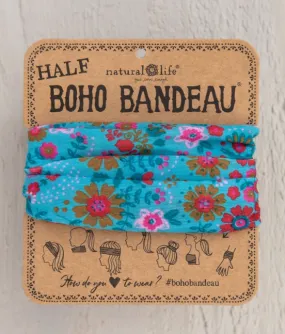 Boho Half Bandeau - Light Blue Floral Mandala