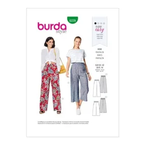 Burda Pattern 6229 Misses' Pull-on Pants (6-16)
