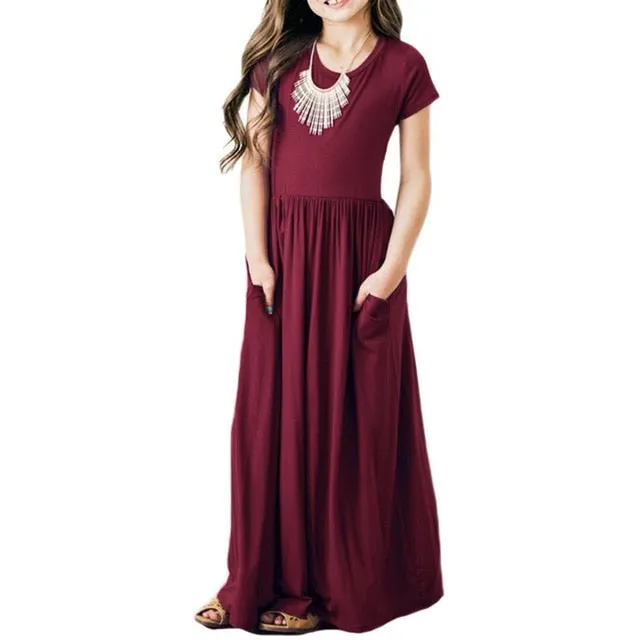 Casual Sundress Outfits Maxi Dress With Pocket