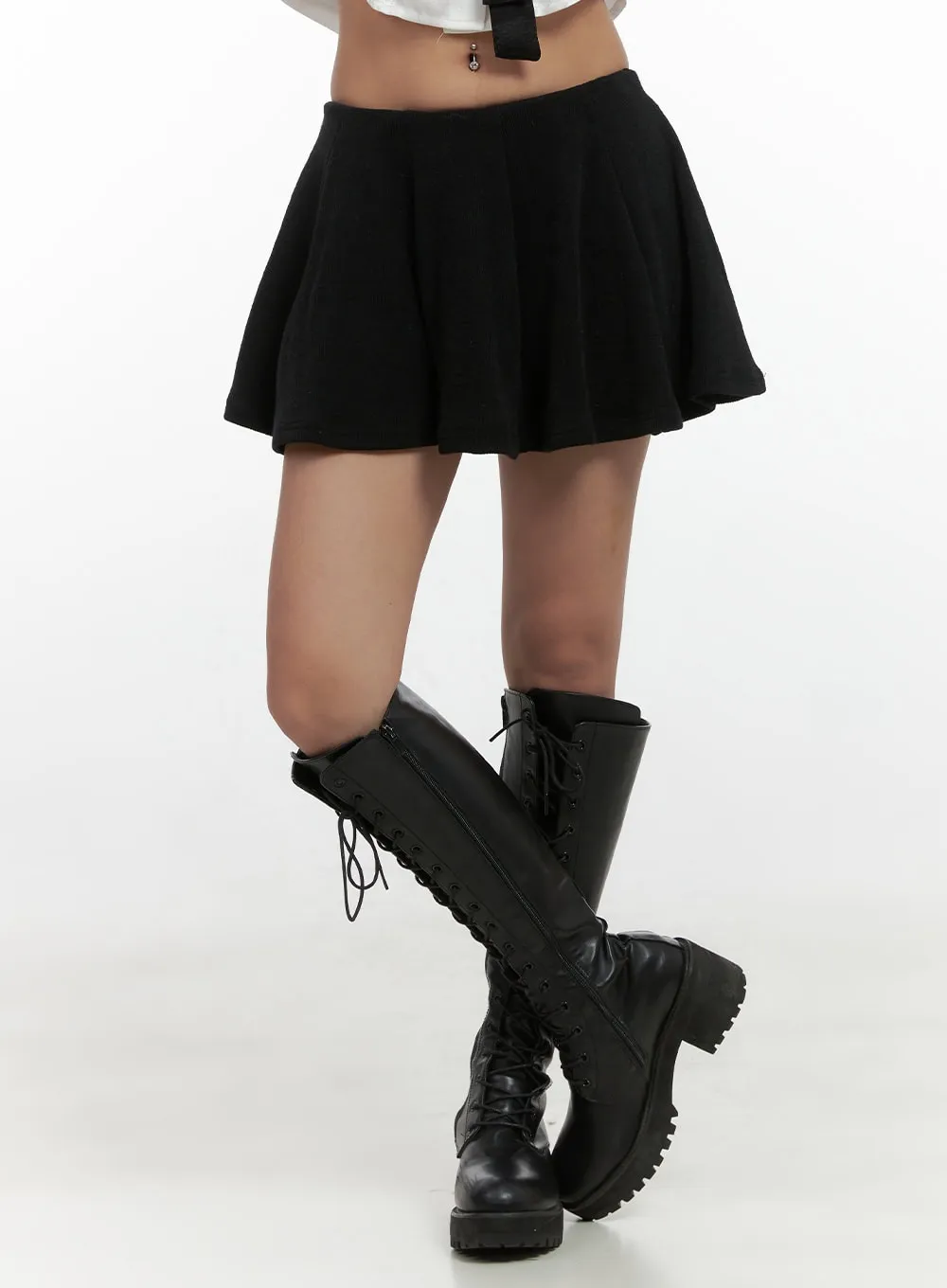 Chic Flared Polyester Mini Skirt CS425