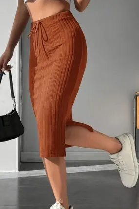 Chic High Waist Slit Skirt