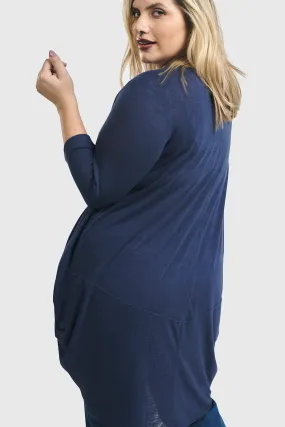 Cocoon Tunic Top, Soft Navy