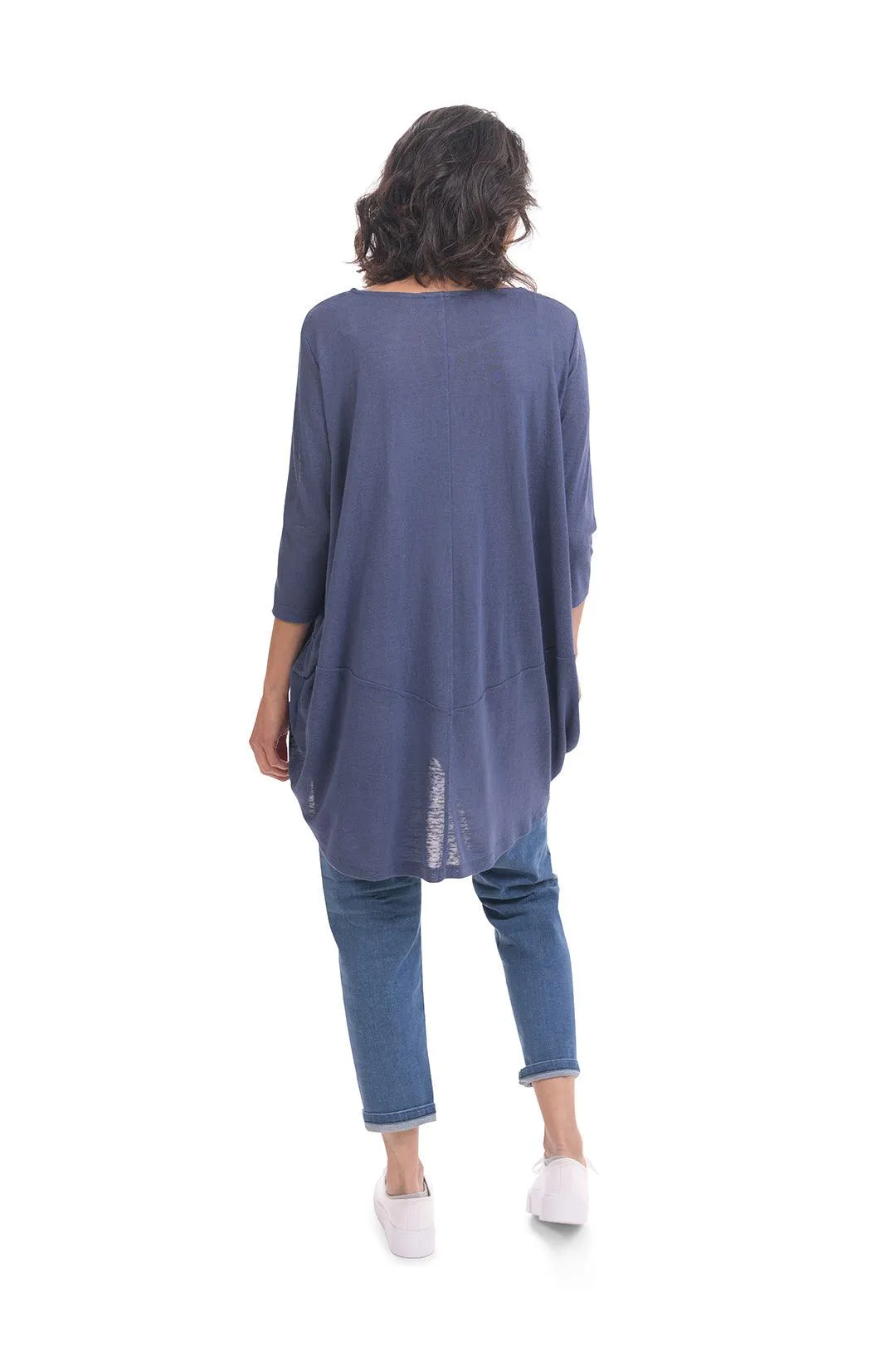 Cocoon Tunic Top, Soft Navy