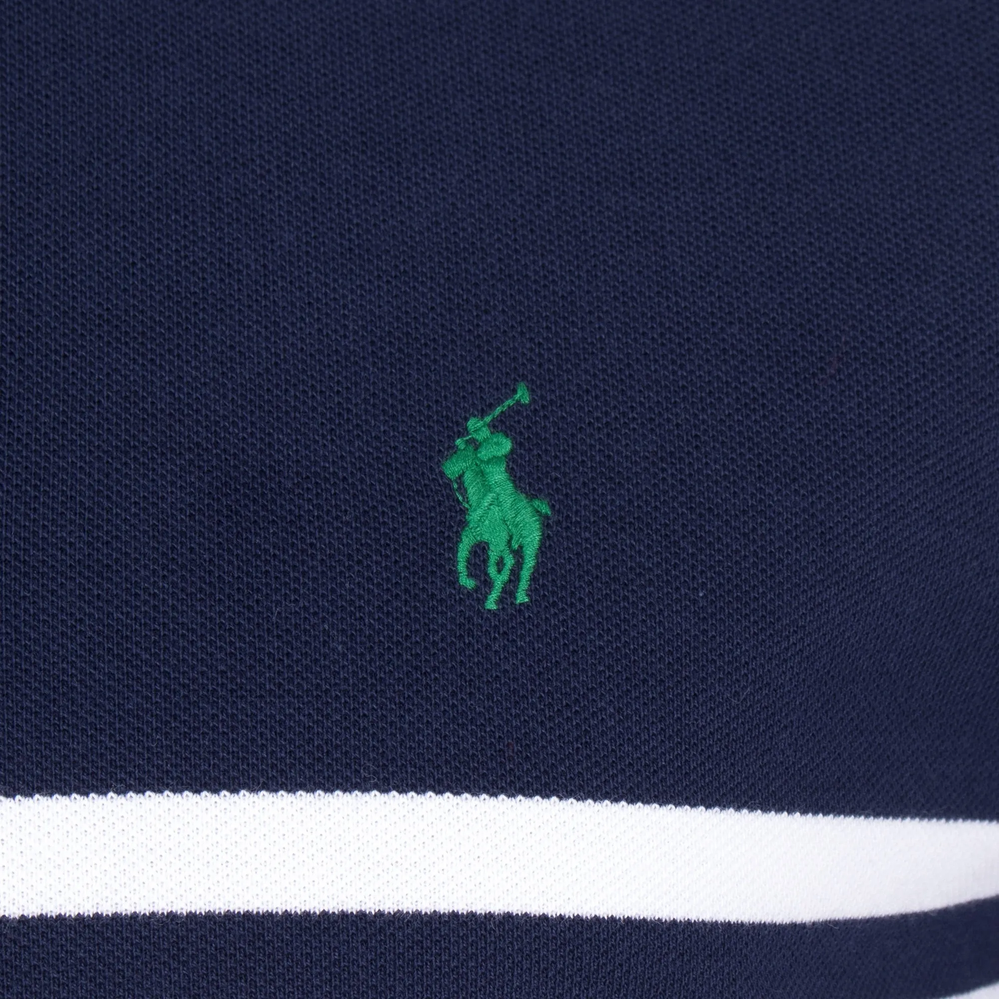 Custom Fit Slim Mesh Striped Chest Polo