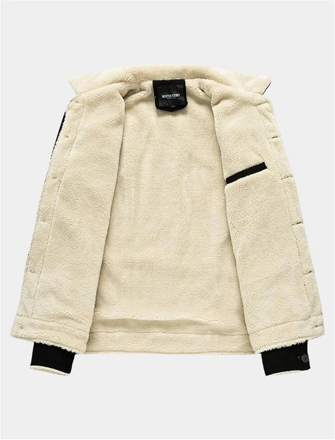 evzosrz Men's Corduroy Sherpa Lined Trucker Jacket Lapel Button Down Winter Varsity Coat Fall Winter Soft Outwear with Pocket