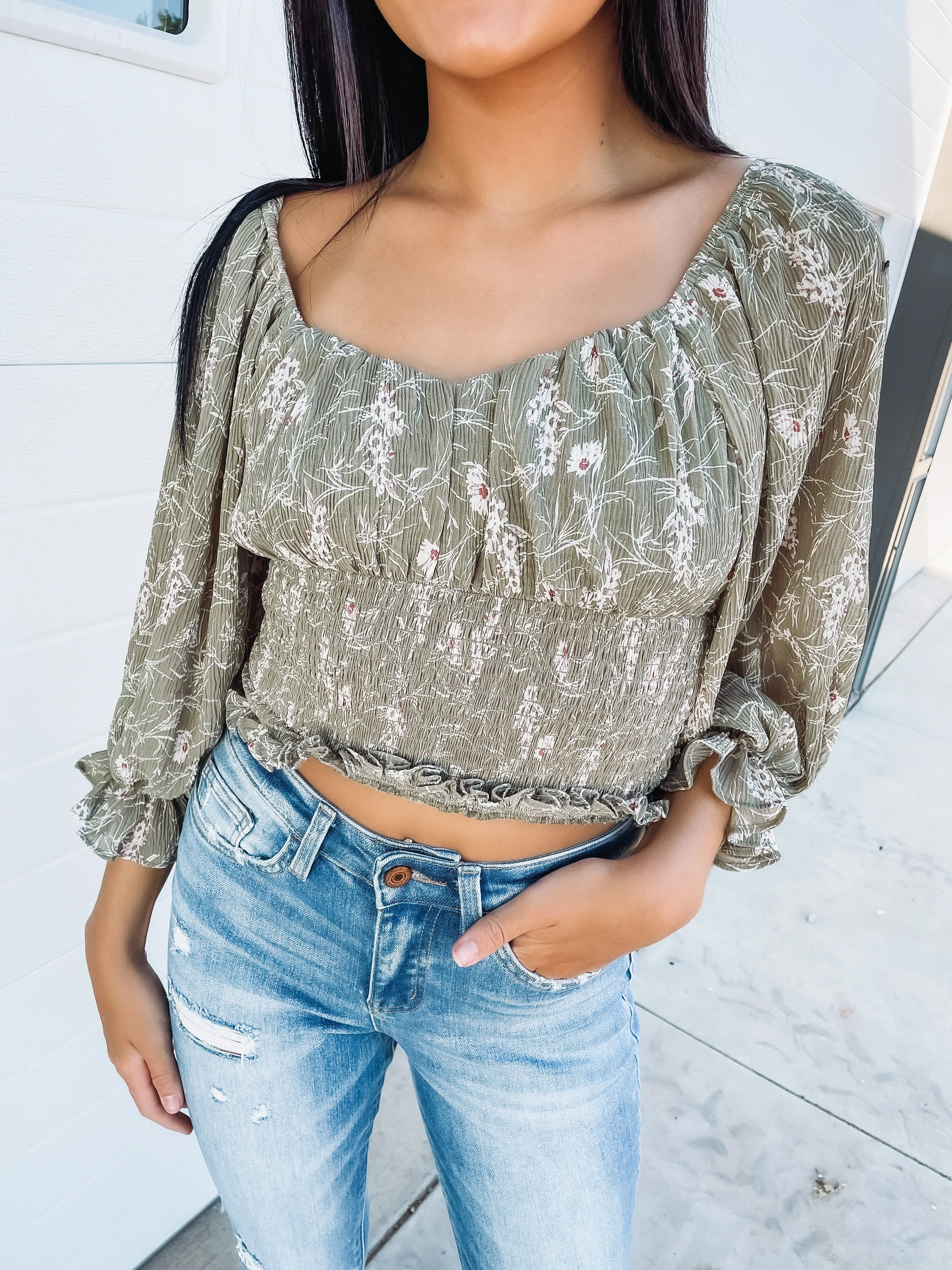 Floral Smocked Waist Top