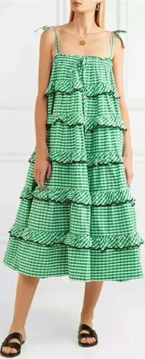 Gingham Ruffled Sundress