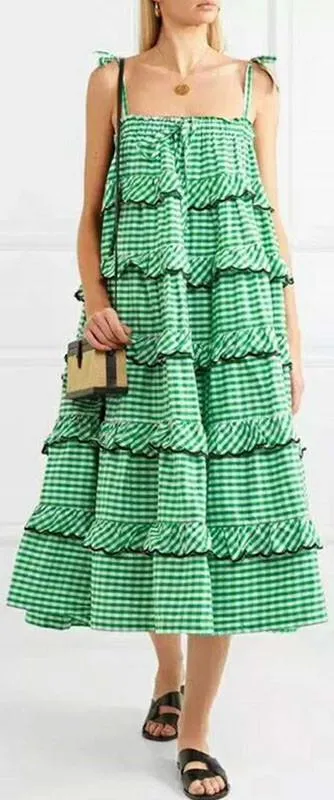 Gingham Ruffled Sundress