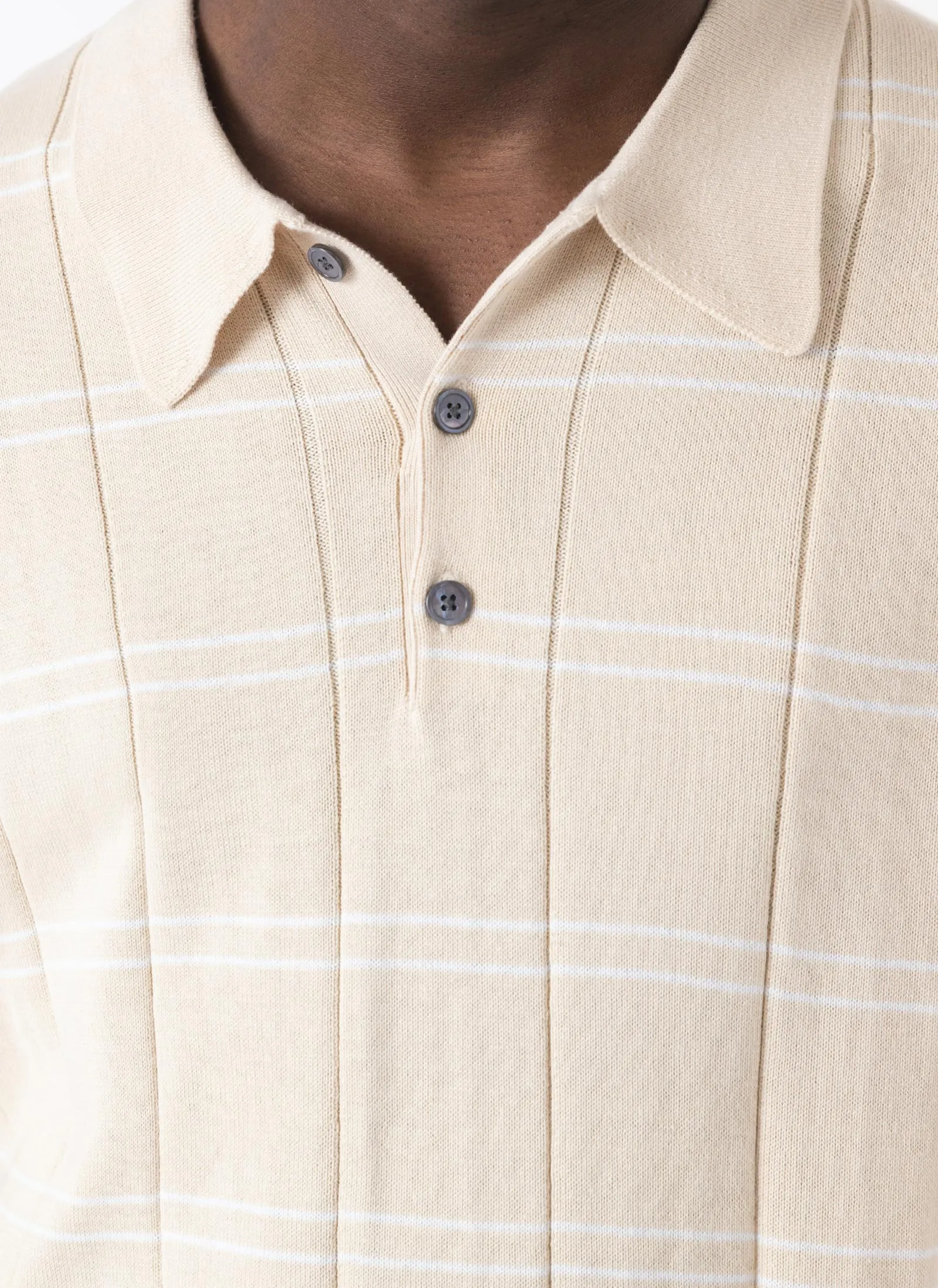 Golf Polo Bone Stripe