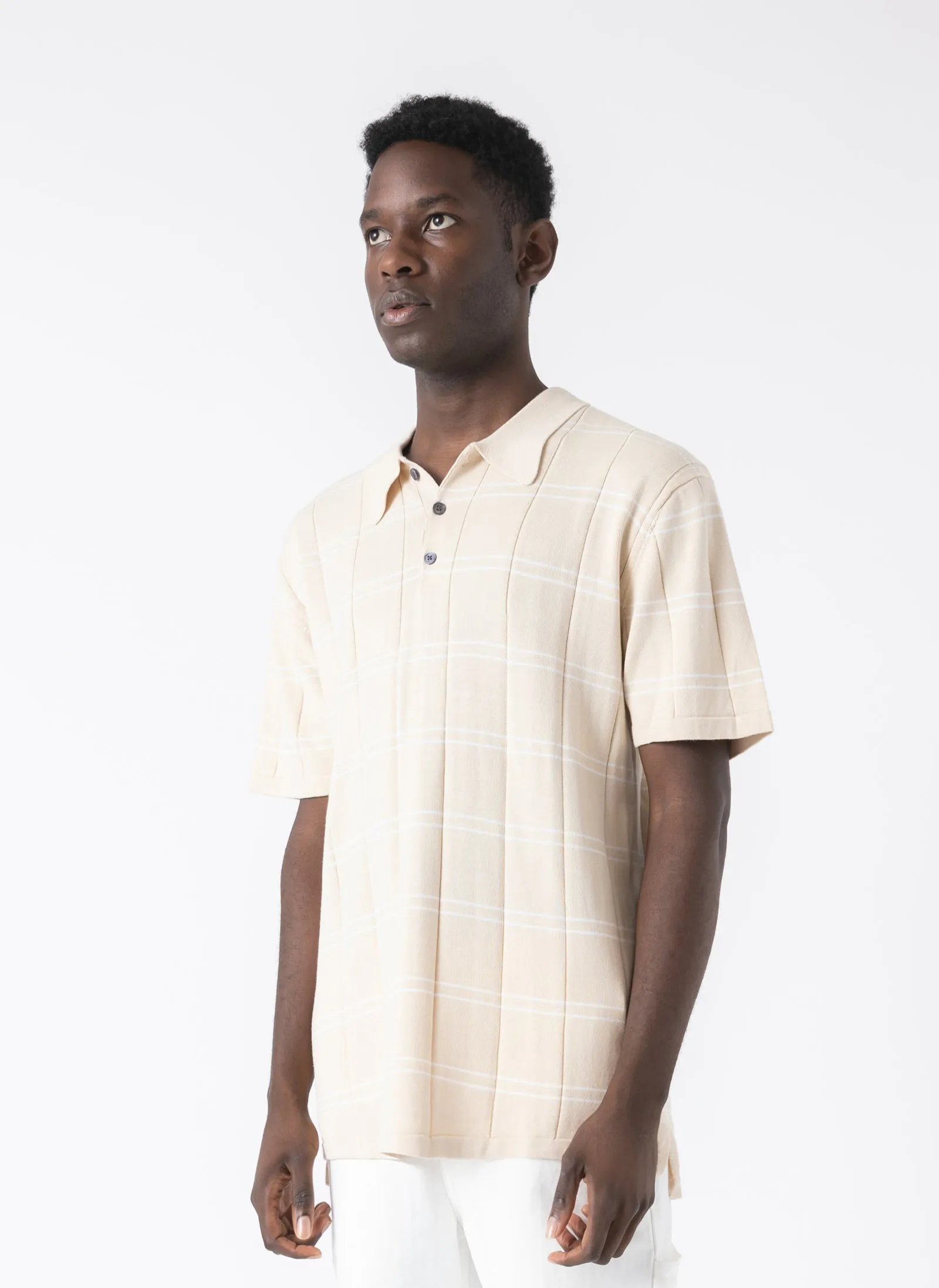 Golf Polo Bone Stripe