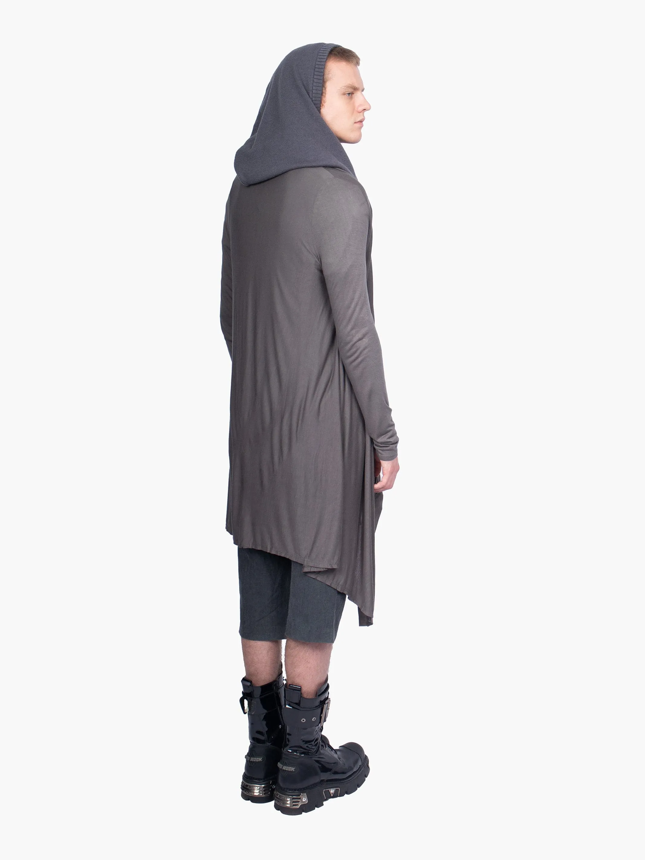 Grey Drape Open Cardigan