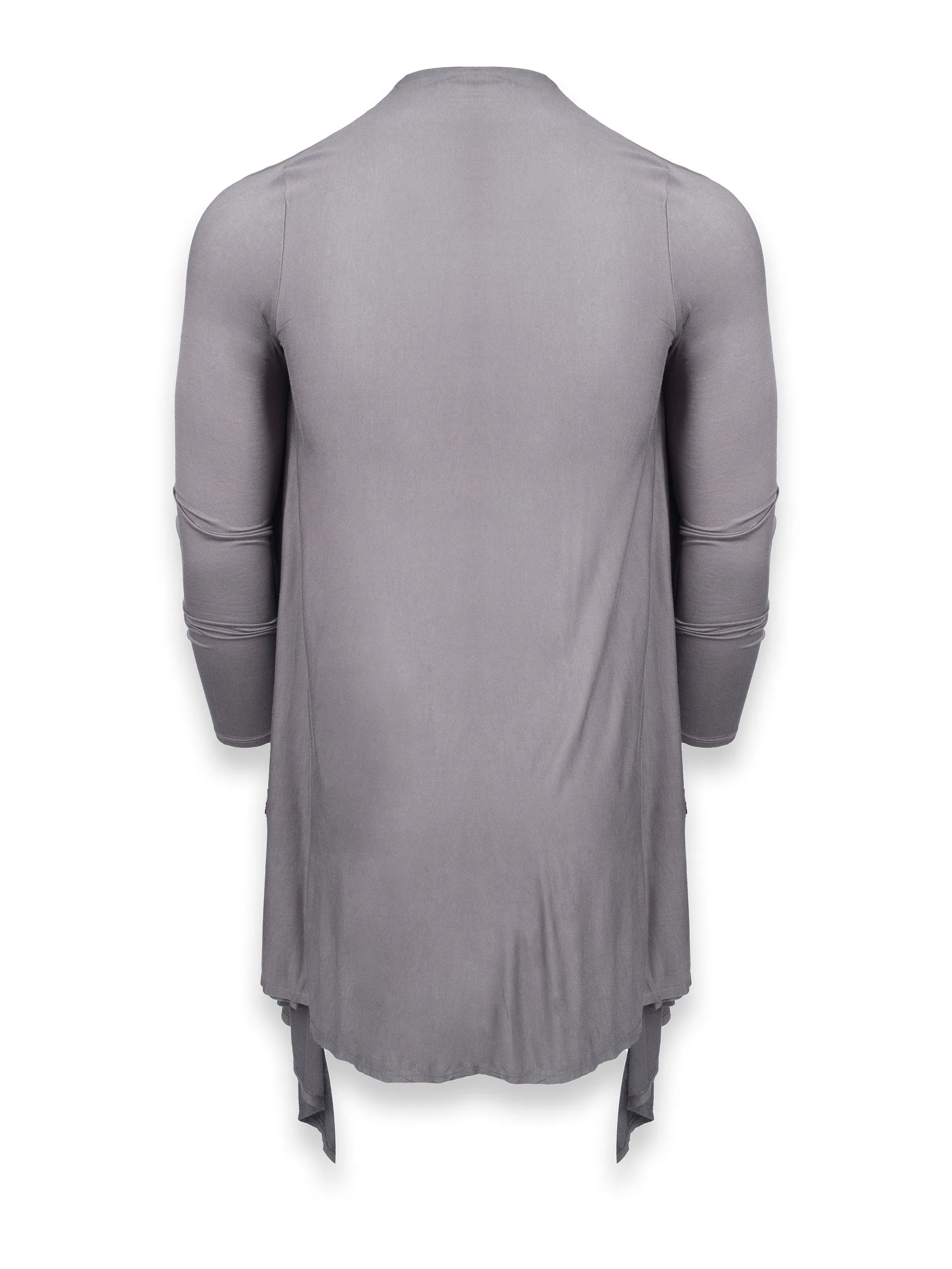 Grey Drape Open Cardigan