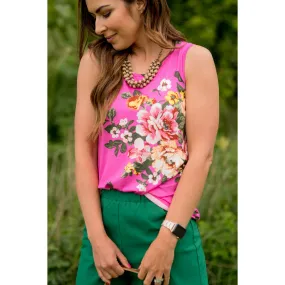 Hot Pink Floral Tank