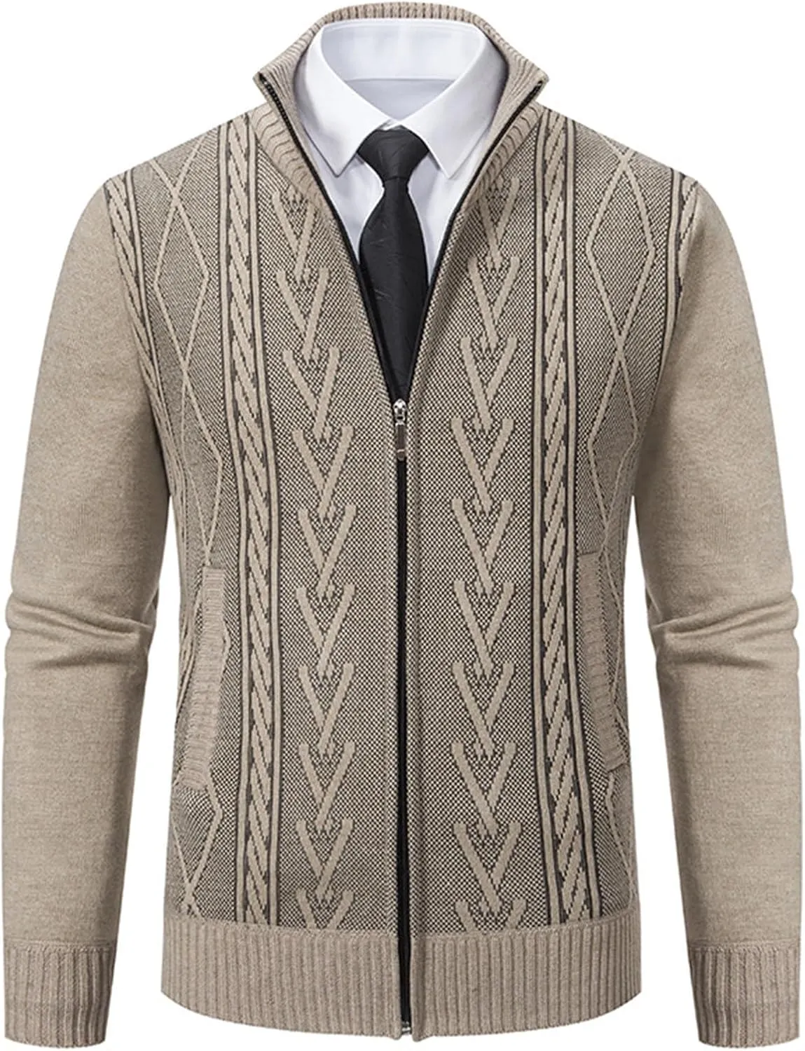 Jackets for Men Zip up Hoodie Casual Fleece Warm Jackets Thick Coats Breathable Long Sleeve Loose Sweatshirt Sweater