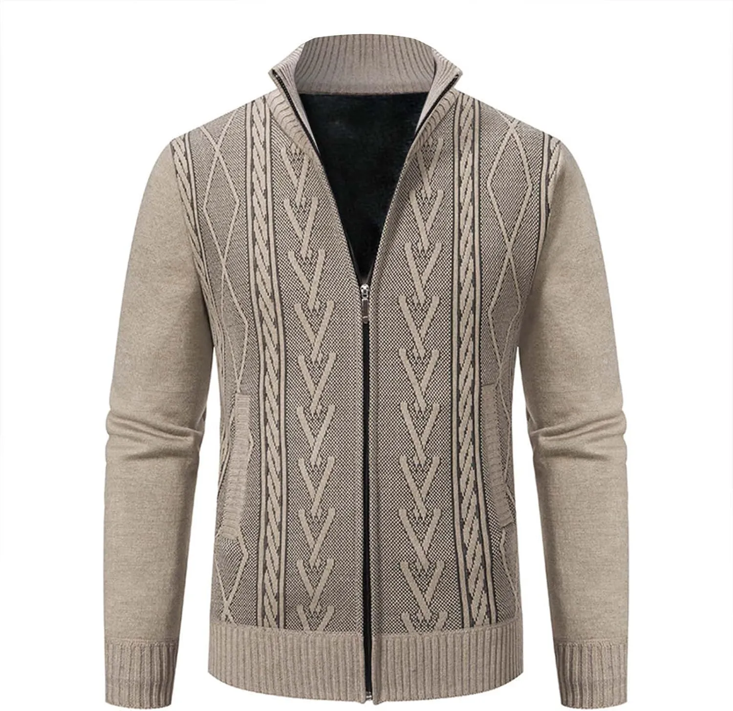Jackets for Men Zip up Hoodie Casual Fleece Warm Jackets Thick Coats Breathable Long Sleeve Loose Sweatshirt Sweater