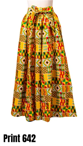 Kara Chic 7001N Long Print Skirt