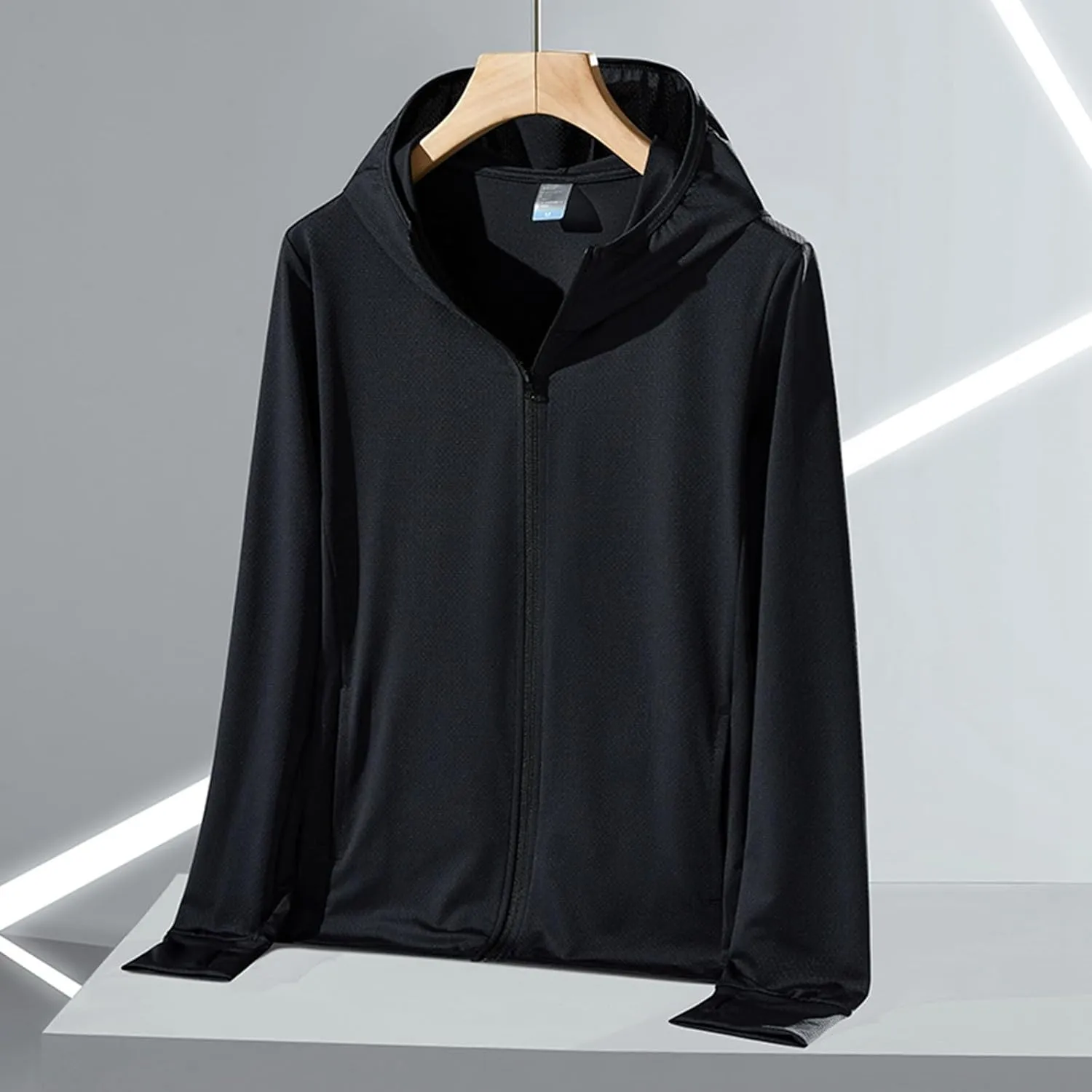 Ladies' Pure Color Sun Protective Fishing Hoodie Jacket | Breathable Ice Silk Chunky Oversized Knit Cardigan