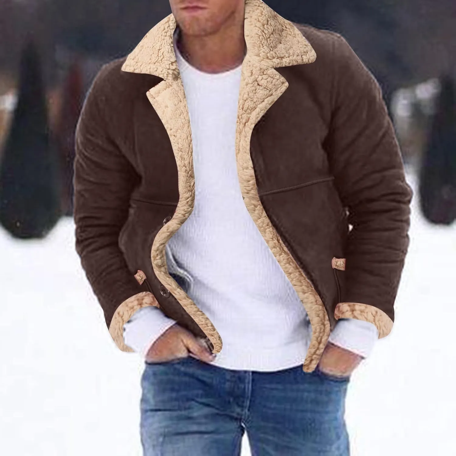 LCMTWX Mens Coats and Winter Jacket Coat Leisure Plus Size Hat Zip Pocket Cotton-Padded Warm Soft Hooded Jacket Jackets