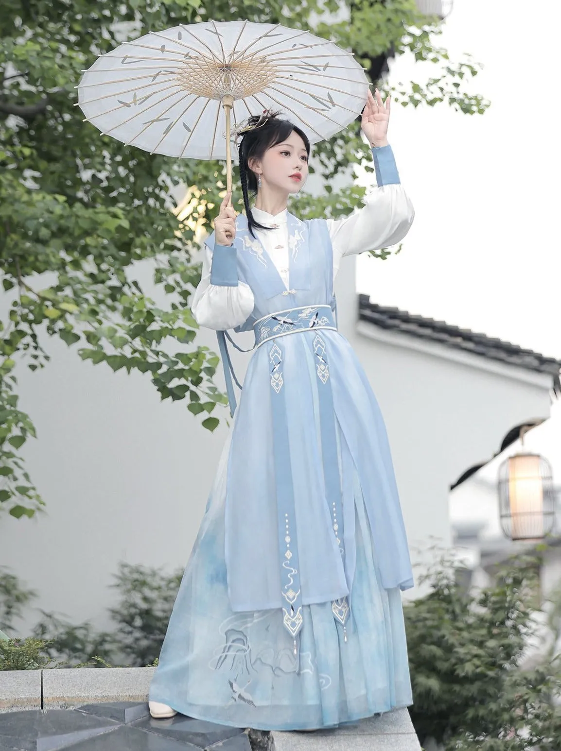 Light Vest Long Design   Blouse China China Belt   Blue China Tassel Skirt