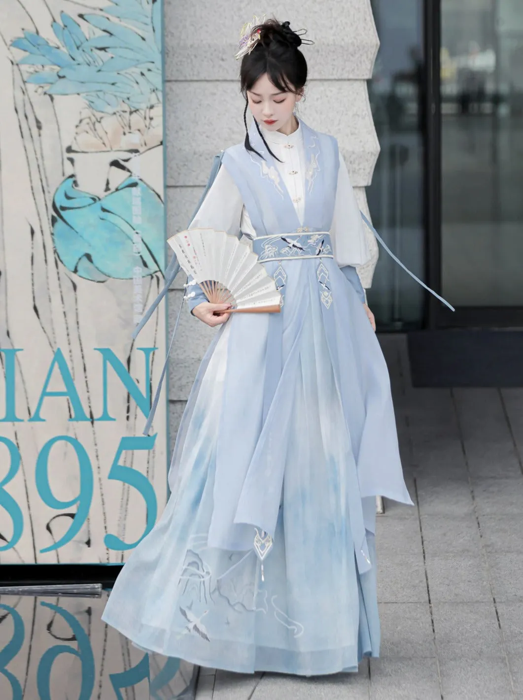 Light Vest Long Design   Blouse China China Belt   Blue China Tassel Skirt