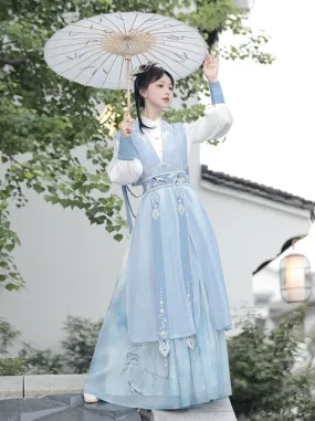 Light Vest Long Design   Blouse China China Belt   Blue China Tassel Skirt