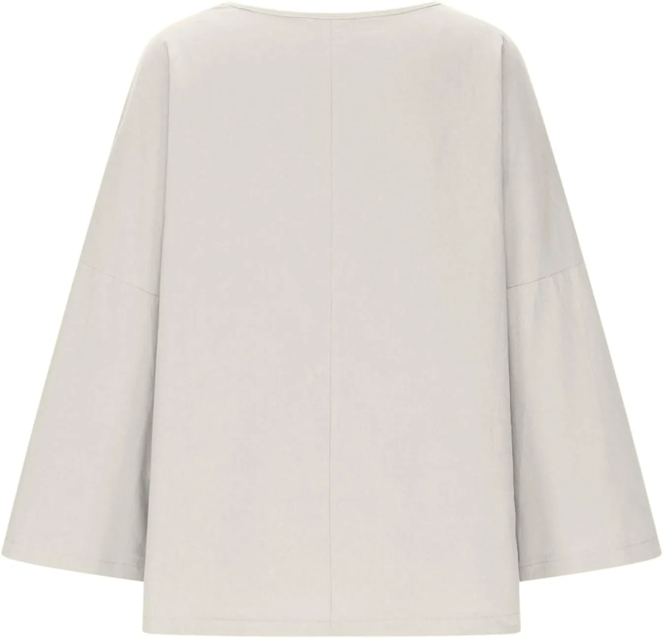 Long Sleeve Cotton Linen Shirts for Women Spring Summer Tops 2025 Blouse Plus Size Tunic Crewneck Tshirts Tees Tunic