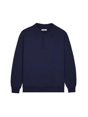 Mens DNA Heavyweight Polo Sweatshirt—navy