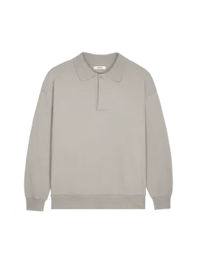 Mens DNA Heavyweight Polo Sweatshirt—stone
