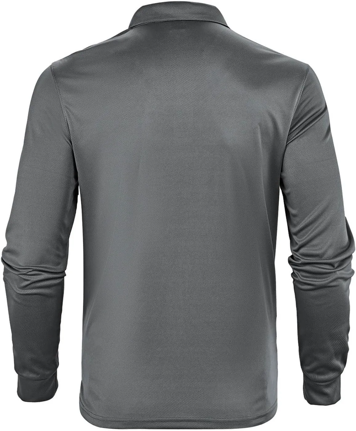 Mens Long Sleeve Polo Shirts Jersey Golf Shirt UPF 50  Quick Dry Button Casual Work Outdoor Lightweight Stylish Top