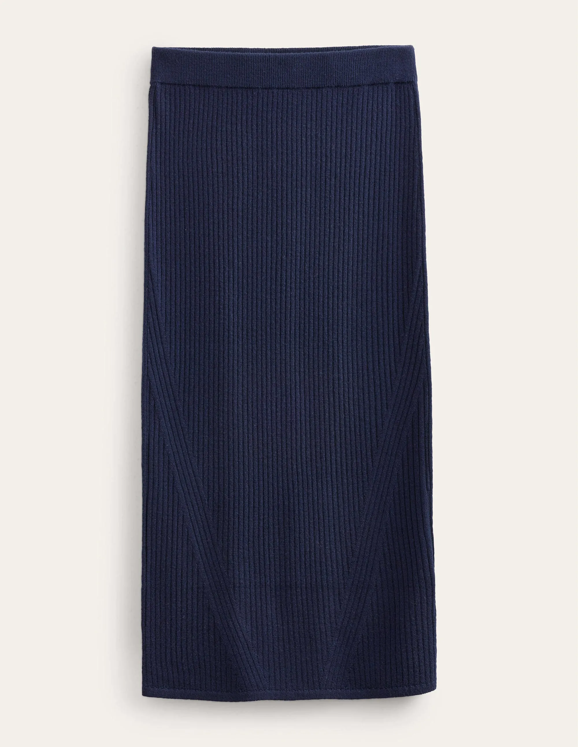 Merino Knit Midi Skirt-Navy