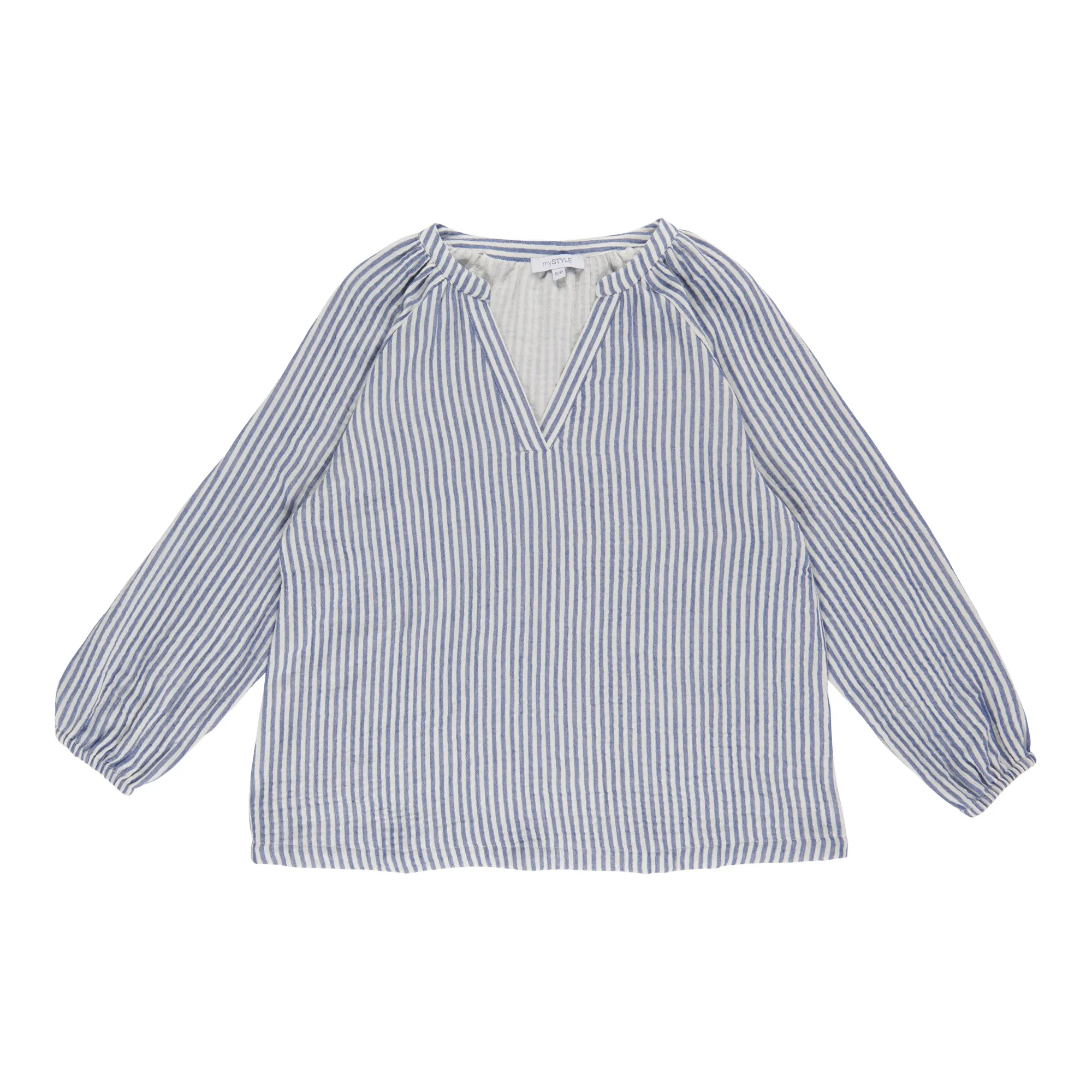 mySTYLE Women's V-Neck Crinkle Blouse