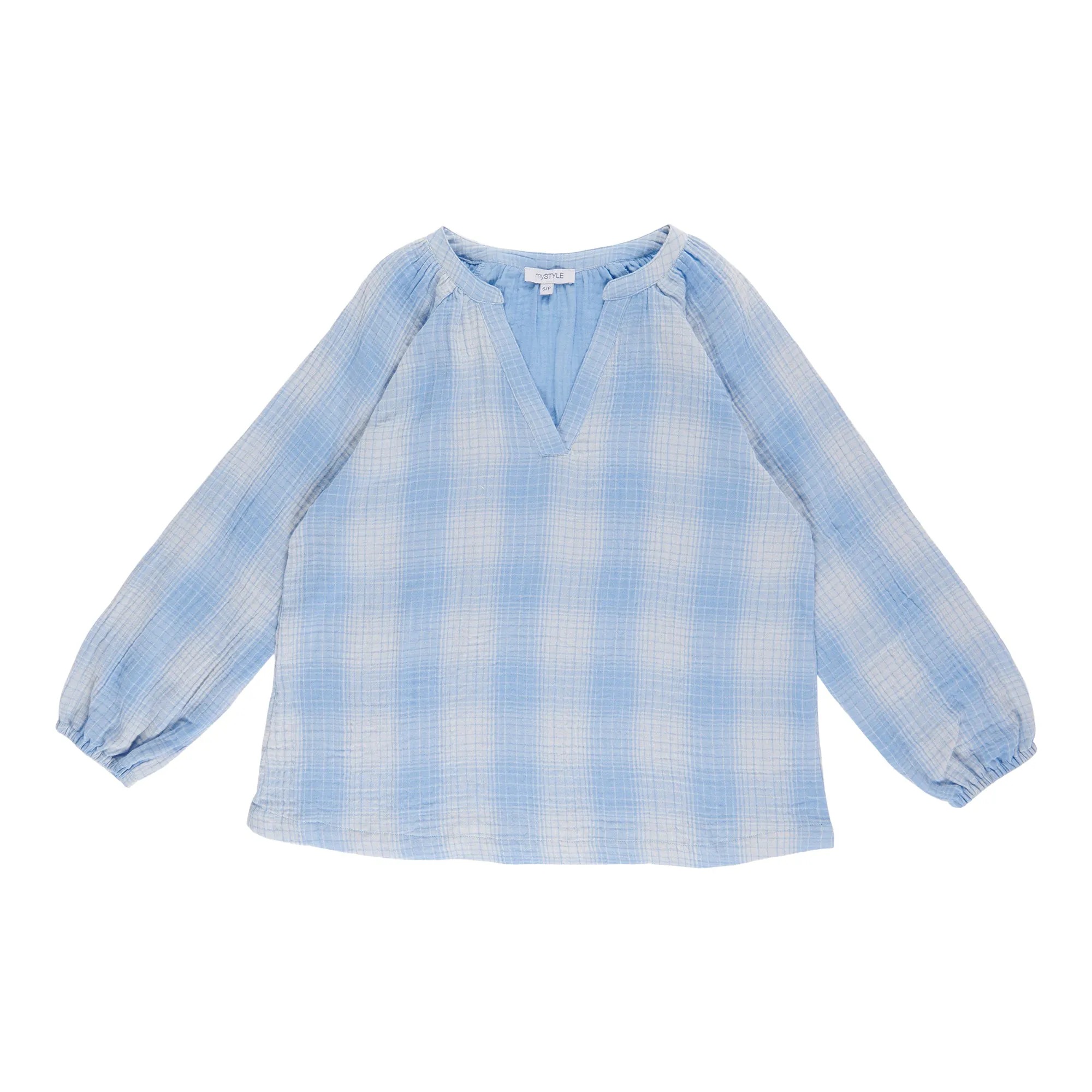 mySTYLE Women's V-Neck Crinkle Blouse