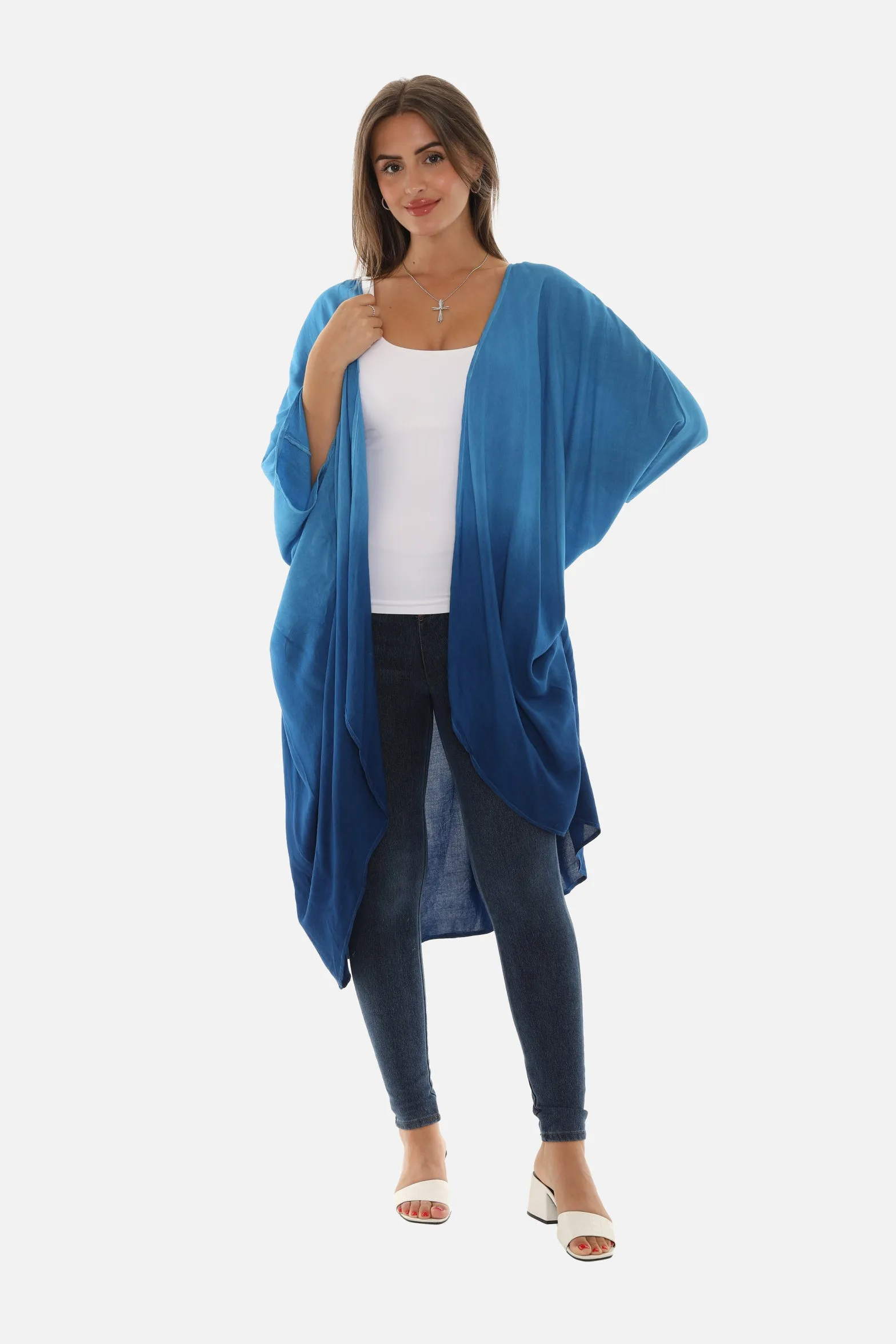 Ombré Three-Quarter Sleeve Cardigan