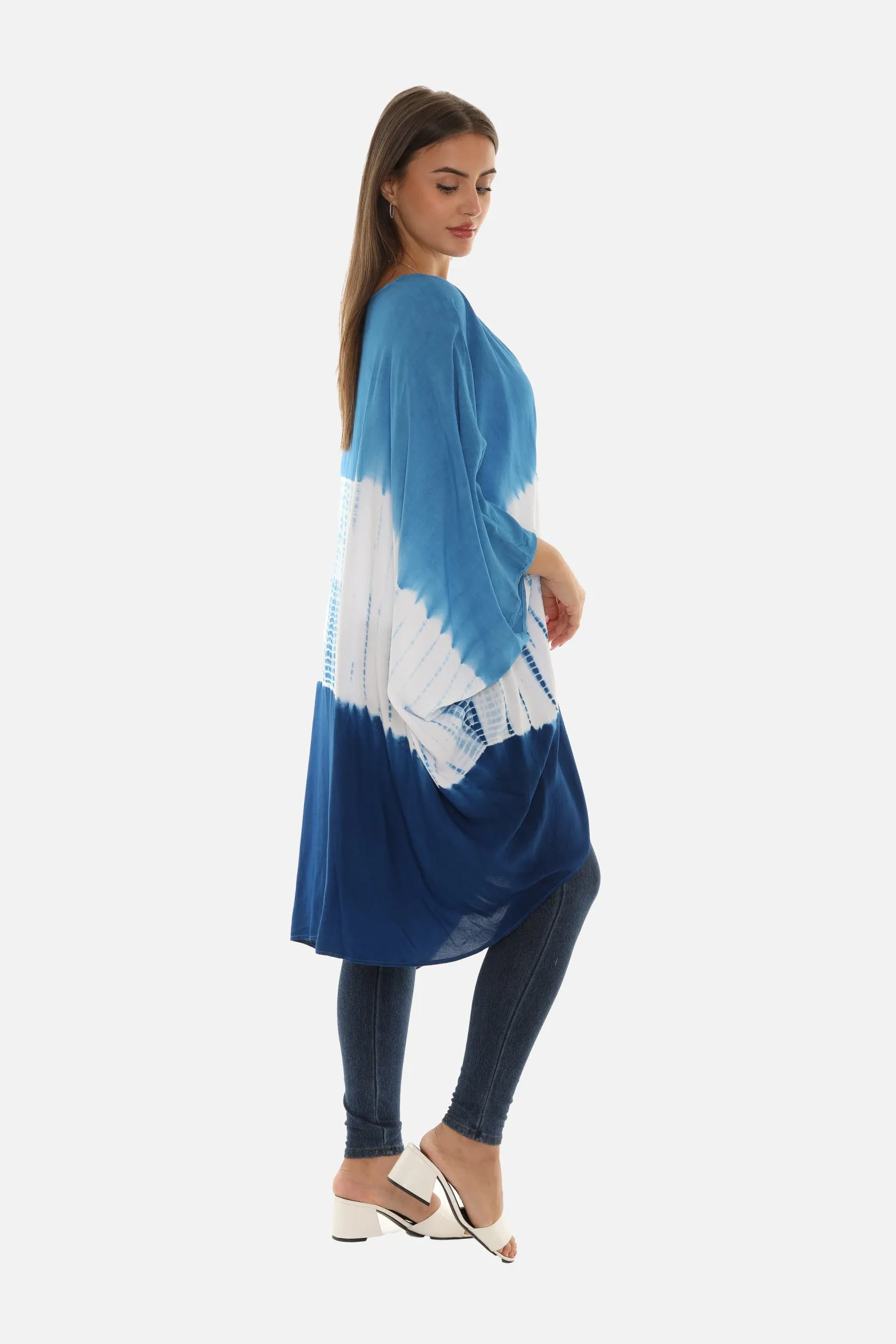 Ombré Three-Quarter Sleeve Cardigan